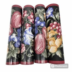 Foremost Wallpaper Border Black Floral 4 Rolls (1 opened) 268218 Pink Purple